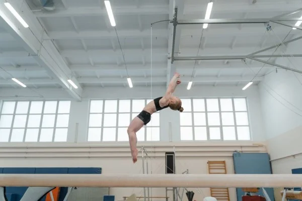 female gymnast training